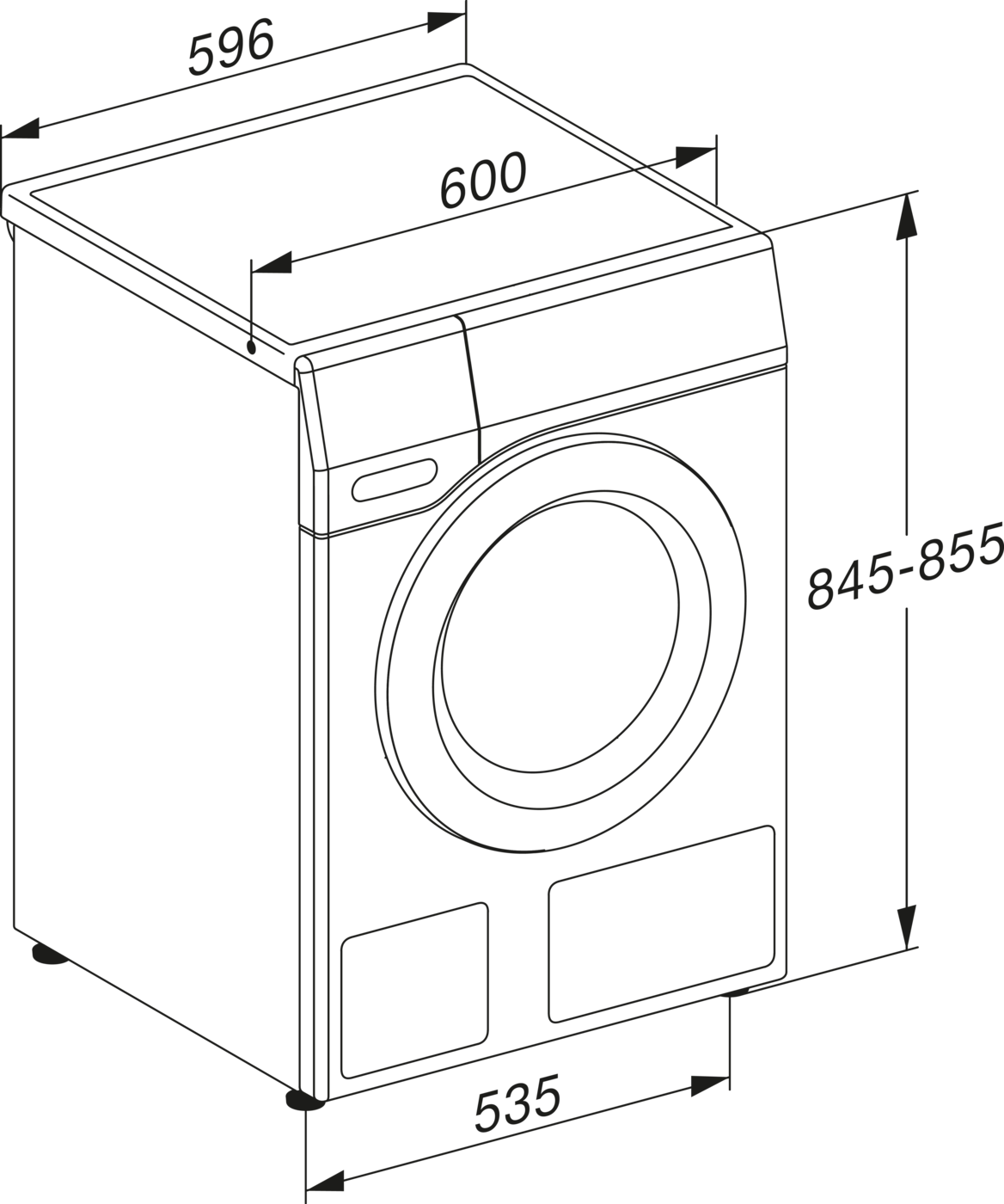 Схема встраивания 2 для стиральной машины Miele WCR870WPS