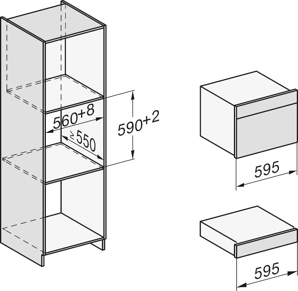 Схема встраивания для вакууматора Miele EVS 7010 Pearl beige