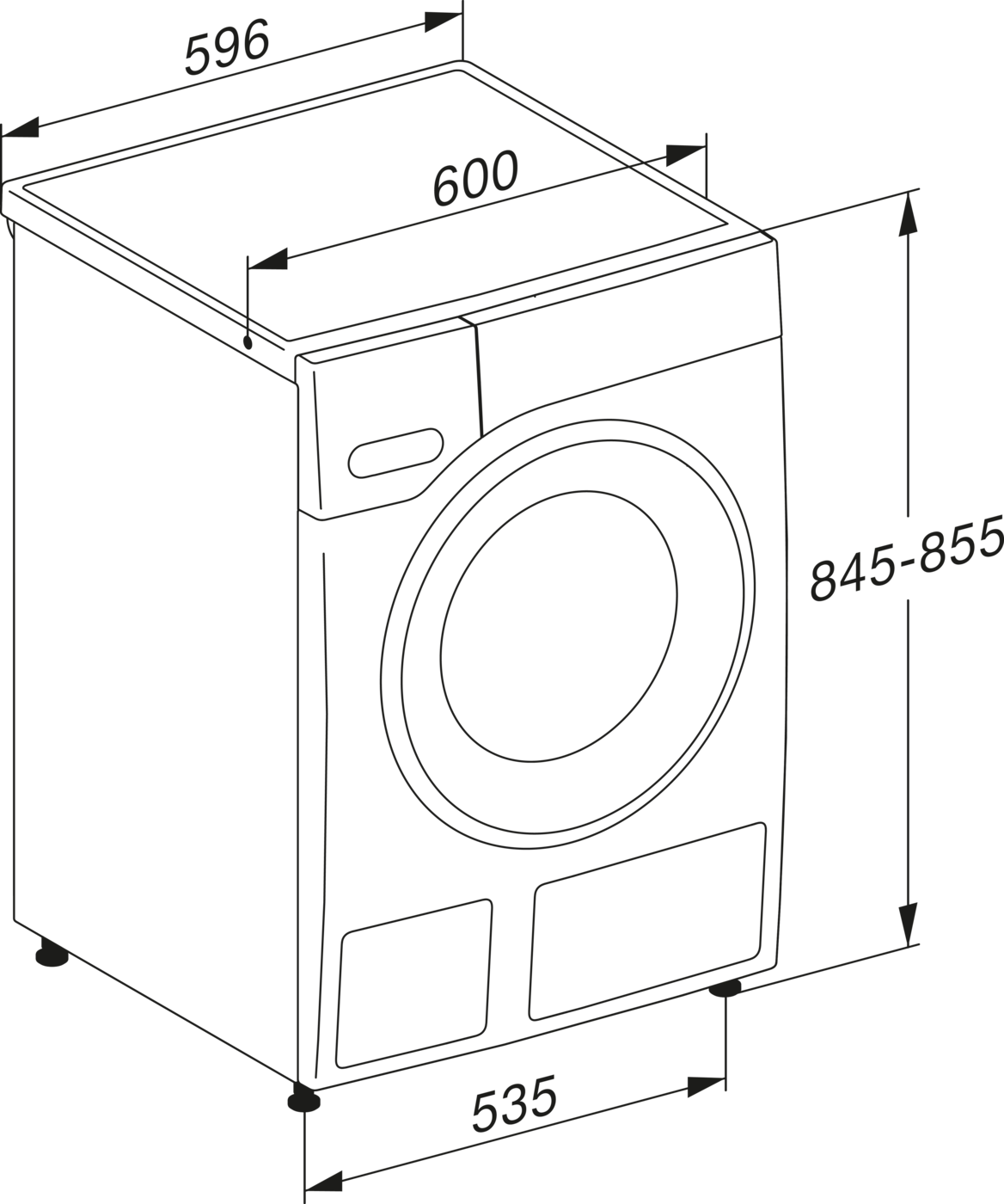 Схема встраивания 3 для стиральной машины Miele WWI860 WPS