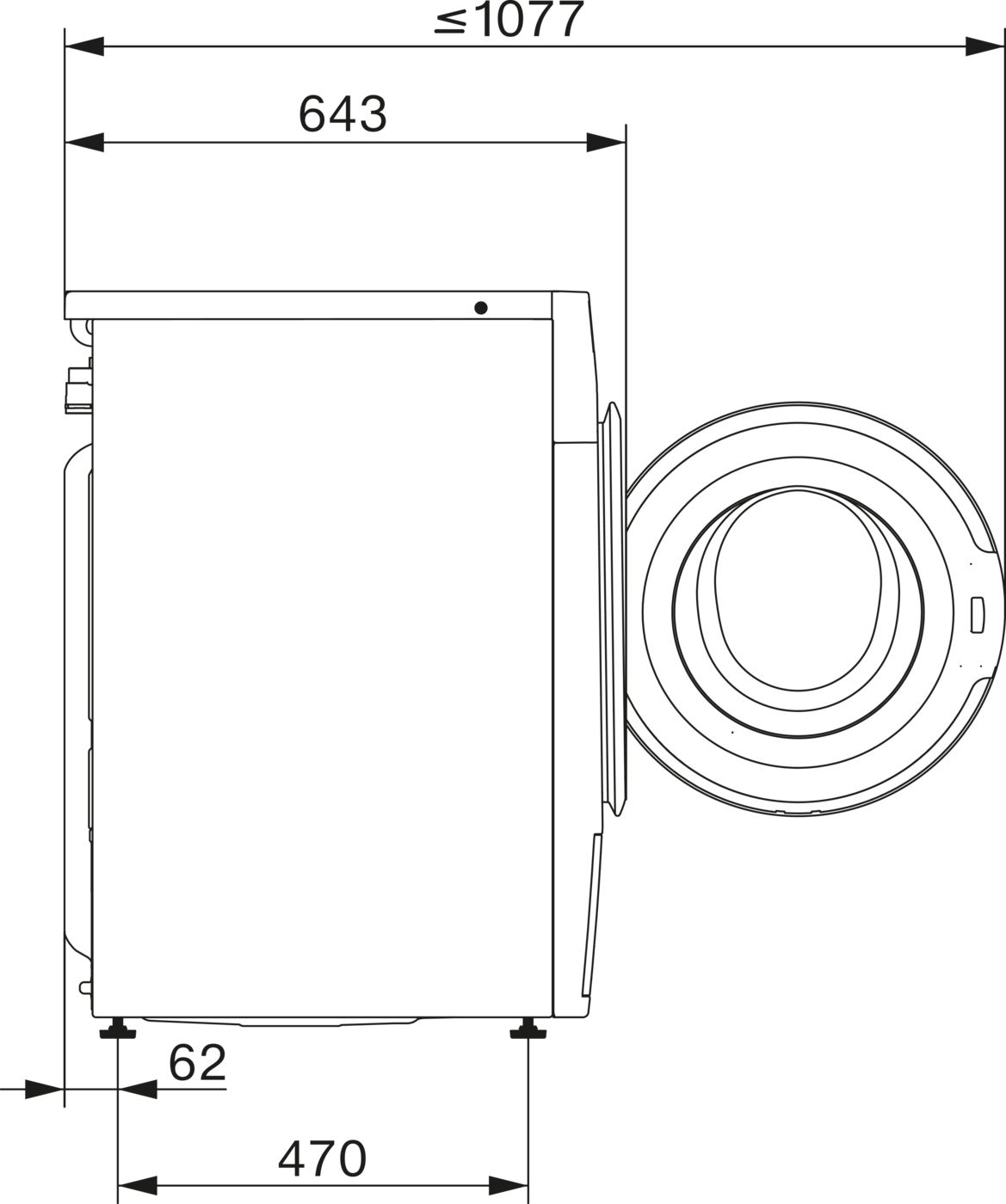 Схема встраивания 1 для стиральной машины Miele WWI860 WPS