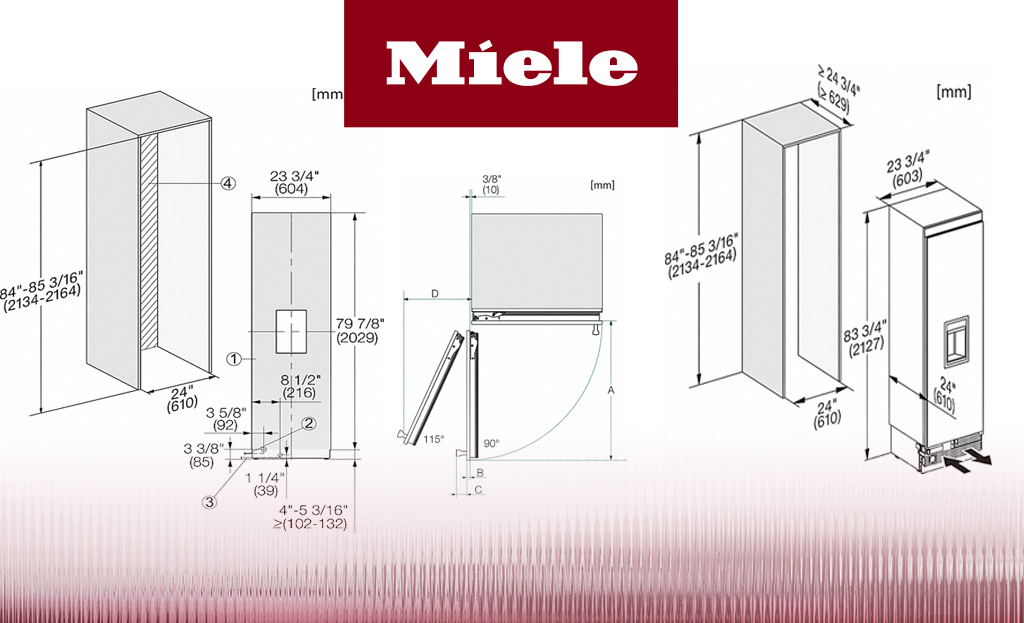 Схема встраивания Miele F 2671 Vi