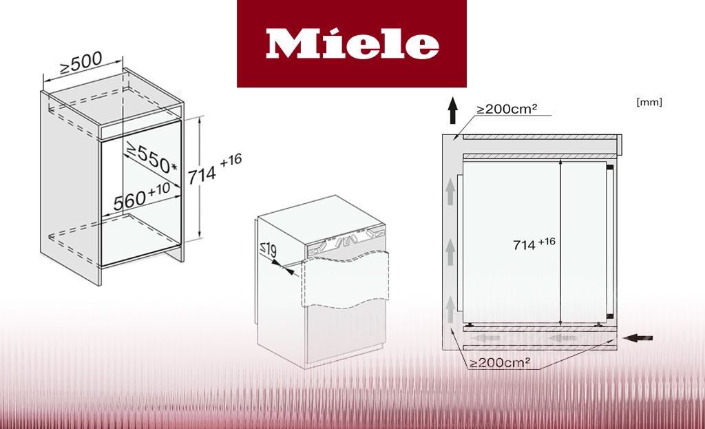 Схема встраивания Miele FNS 7040 C